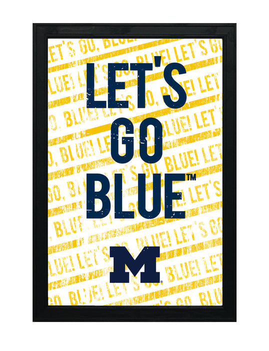 Limited Edition Let's Go Blue Michigan Poster Art Print - 13x19"