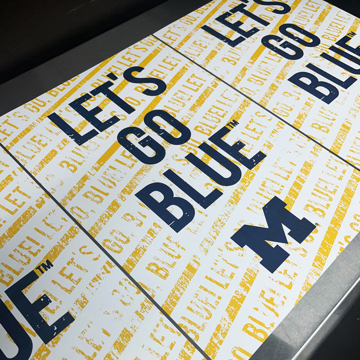 Limited Edition Let's Go Blue Michigan Poster Art Print - 13x19"