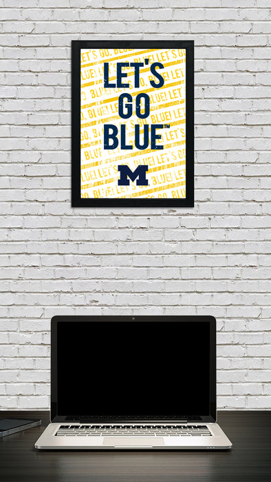 Limited Edition Let's Go Blue Michigan Poster Art Print - 13x19"