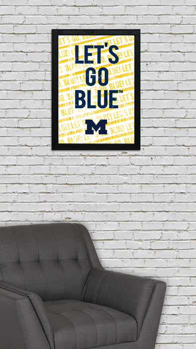 Limited Edition Let's Go Blue Michigan Poster Art Print - 13x19"