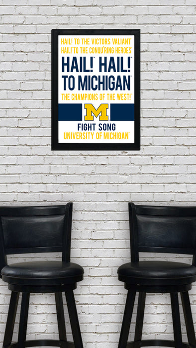 Limited Edition Michigan Wolverines Fight Song Poster - Hail to the Victors Print Art - 13x19"