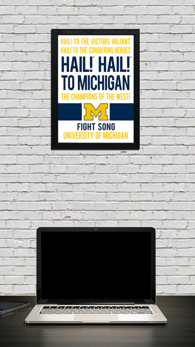 Limited Edition Michigan Wolverines Fight Song Poster - Hail to the Victors Print Art - 13x19"