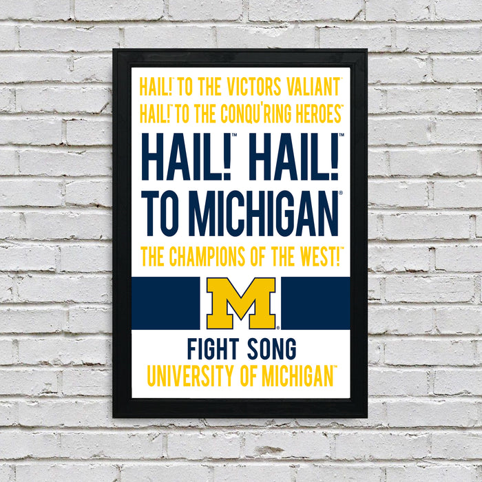 Limited Edition Michigan Wolverines Fight Song Poster - Hail to the Victors Print Art - 13x19"