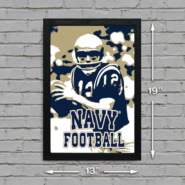 Limited Edition Navy Midshipmen Football Poster Art Print - 13x19"