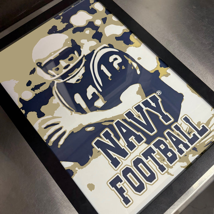 Limited Edition Navy Midshipmen Football Poster Art Print - 13x19"