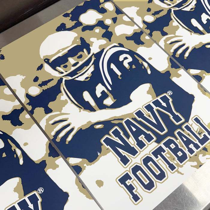 Limited Edition Navy Midshipmen Football Poster Art Print - 13x19"