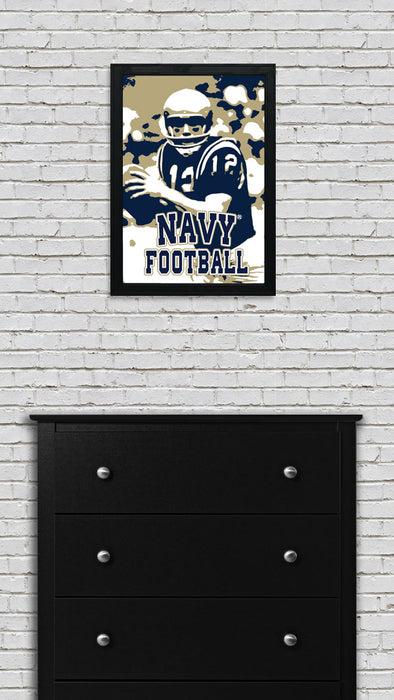 Limited Edition Navy Midshipmen Football Poster Art Print - 13x19"