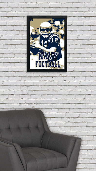 Limited Edition Navy Midshipmen Football Poster Art Print - 13x19"