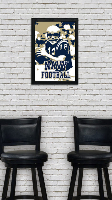 Limited Edition Navy Midshipmen Football Poster Art Print - 13x19"