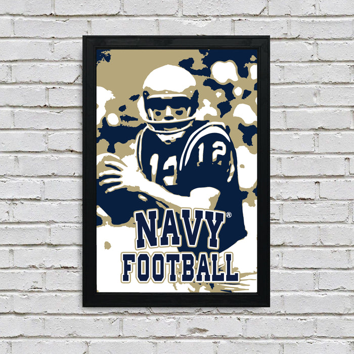 Limited Edition Navy Midshipmen Football Poster Art Print - 13x19"
