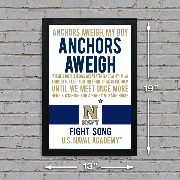 Limited Edition Navy Midshipmen Fight Song Poster Print Art - 13x19"