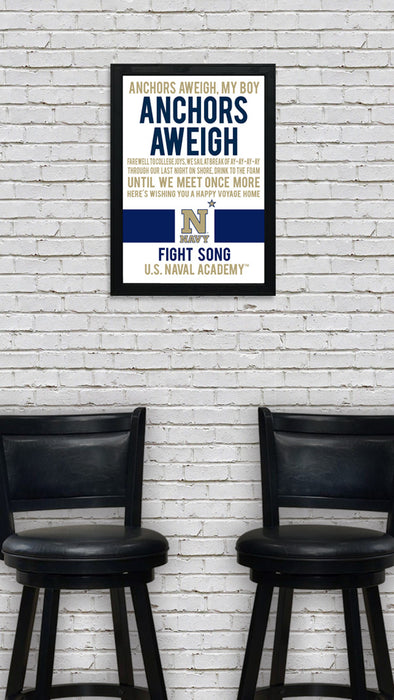 Limited Edition Navy Midshipmen Fight Song Poster Print Art - 13x19"