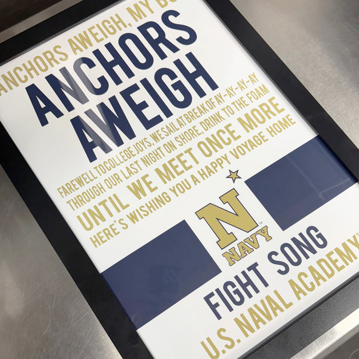 Limited Edition Navy Midshipmen Fight Song Poster Print Art - 13x19"