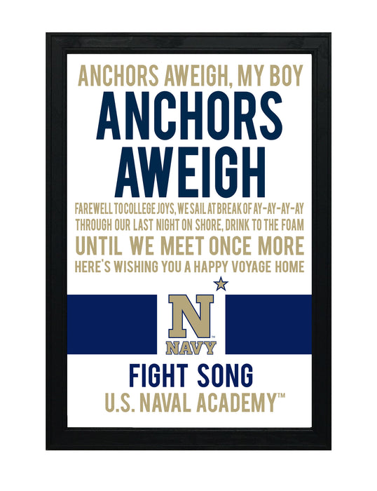 Limited Edition Navy Midshipmen Fight Song Poster Print Art - 13x19"