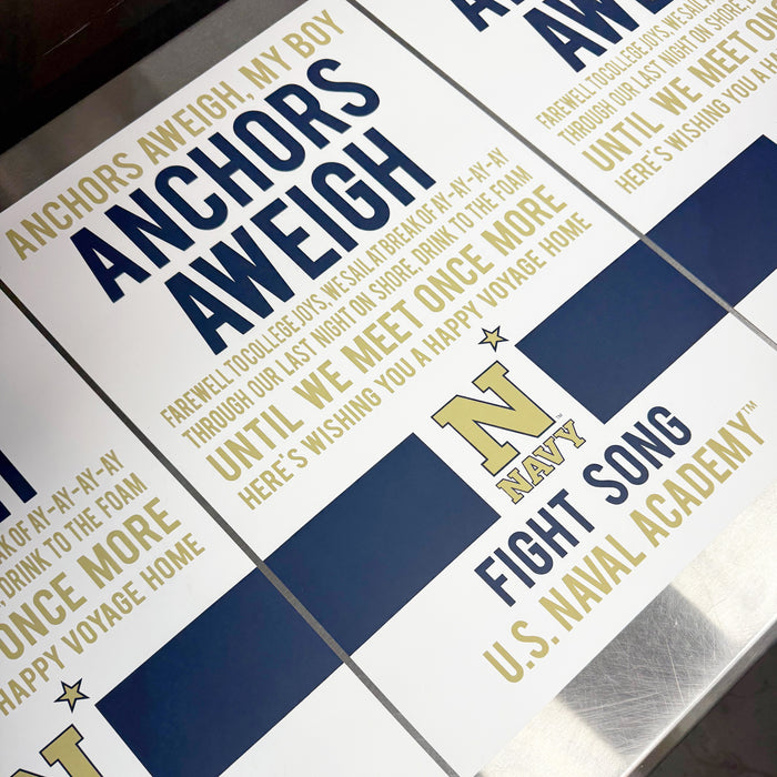 Limited Edition Navy Midshipmen Fight Song Poster Print Art - 13x19"