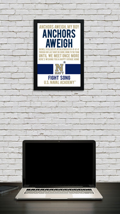 Limited Edition Navy Midshipmen Fight Song Poster Print Art - 13x19"