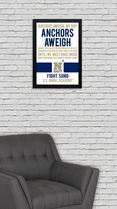 Limited Edition Navy Midshipmen Fight Song Poster Print Art - 13x19"