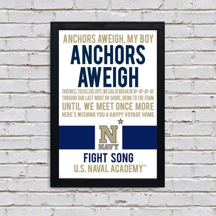 Limited Edition Navy Midshipmen Fight Song Poster Print Art - 13x19"