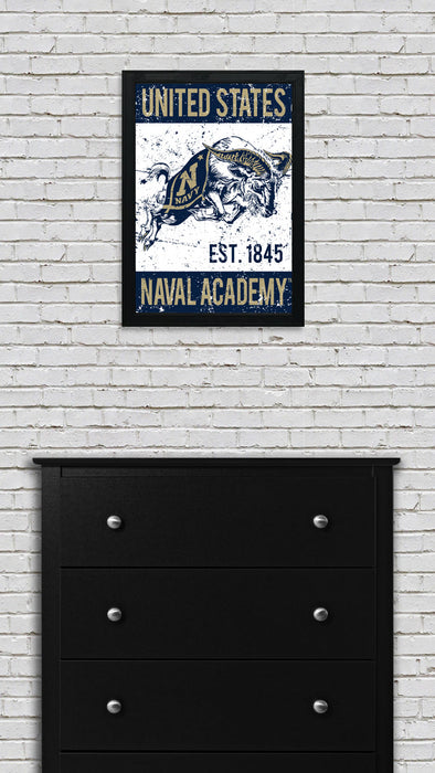 Limited Edition Navy Midshipmen Vintage Mascot Poster Art Print - 13x19"