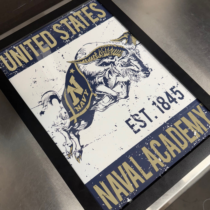 Limited Edition Navy Midshipmen Vintage Mascot Poster Art Print - 13x19"