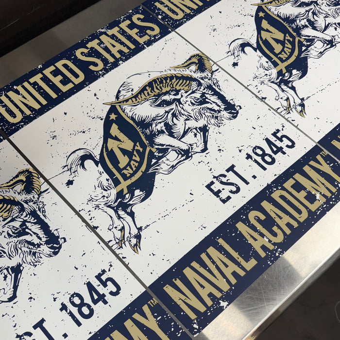 Limited Edition Navy Midshipmen Vintage Mascot Poster Art Print - 13x19"