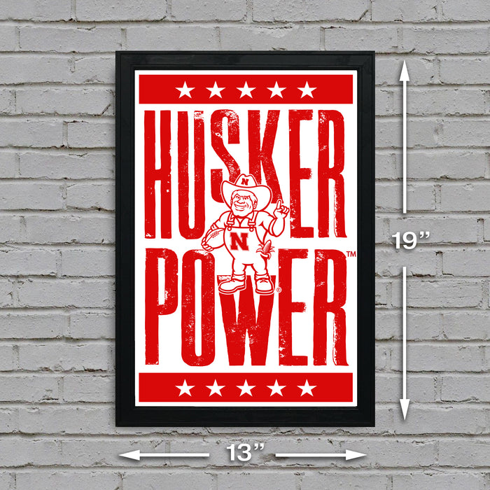 Limited Edition Husker Power Letterpress Nebraska Cornhuskers Poster Art - 13x19"