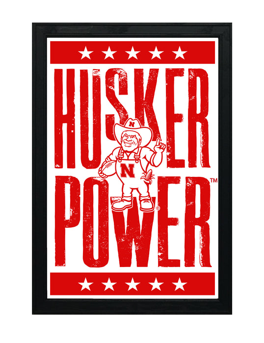 Limited Edition Husker Power Letterpress Nebraska Cornhuskers Poster Art - 13x19"