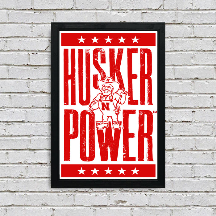 Limited Edition Husker Power Letterpress Nebraska Cornhuskers Poster Art - 13x19"