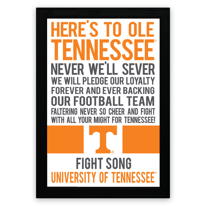 Limited Edition Tennessee Volunteers Fight Song - Down The Field Tennessee Vols Poster Art - 13x19"