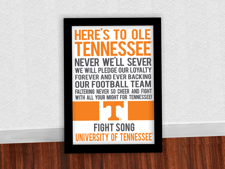 Limited Edition Tennessee Volunteers Fight Song - Down The Field Tennessee Vols Poster Art - 13x19"