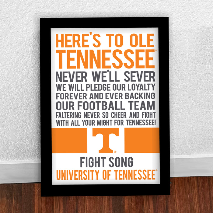 Limited Edition Tennessee Volunteers Fight Song - Down The Field Tennessee Vols Poster Art - 13x19"