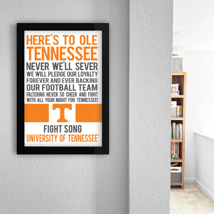 Limited Edition Tennessee Volunteers Fight Song - Down The Field Tennessee Vols Poster Art - 13x19"