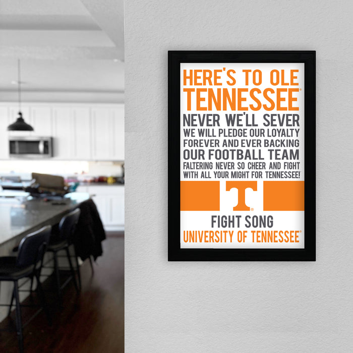 Limited Edition Tennessee Volunteers Fight Song - Down The Field Tennessee Vols Poster Art - 13x19"
