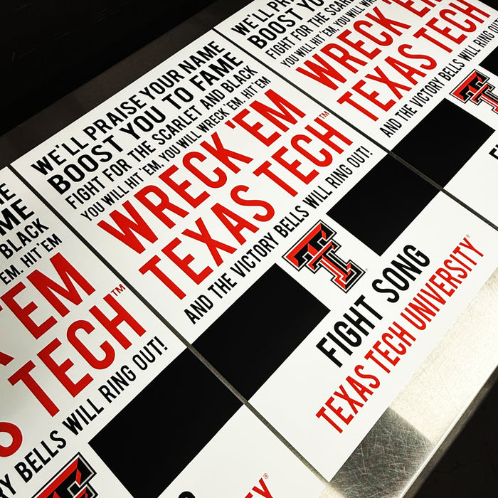 Limited Edition Texas Tech Red Raiders Fight Song Poster Print Art - 13x19"