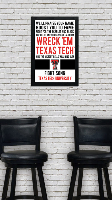 Limited Edition Texas Tech Red Raiders Fight Song Poster Print Art - 13x19"