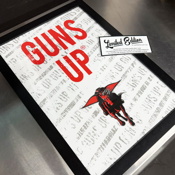 Limited Edition Texas Tech Red Raiders Guns Up Poster Print Art - 13x19"