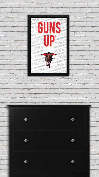 Limited Edition Texas Tech Red Raiders Guns Up Poster Print Art - 13x19"