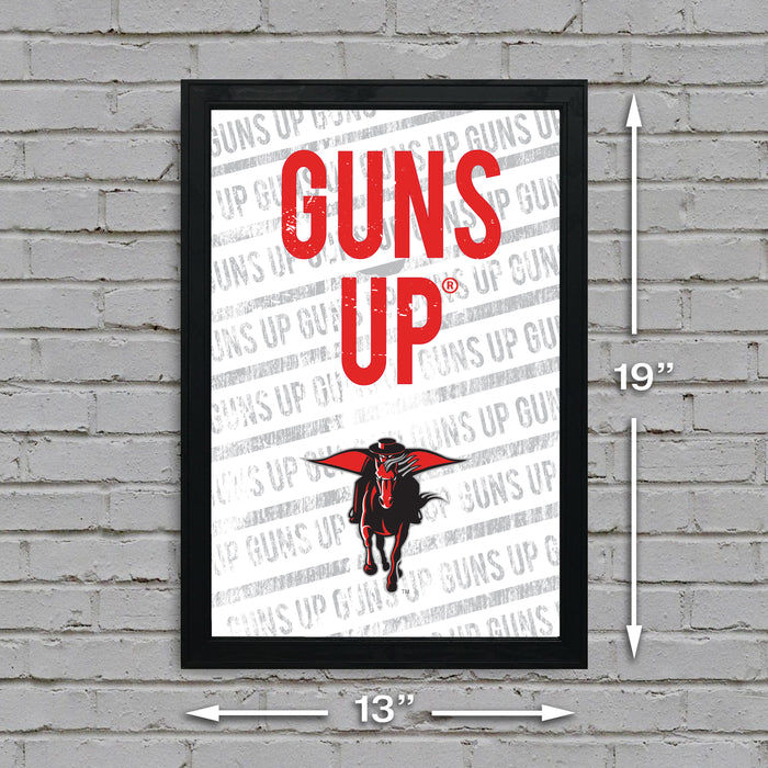 Limited Edition Texas Tech Red Raiders Guns Up Poster Print Art - 13x19"