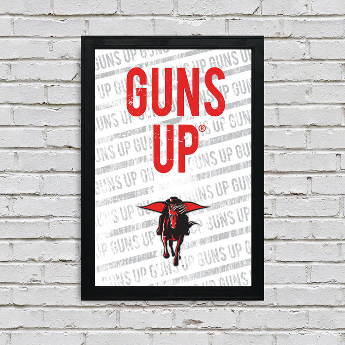 Limited Edition Texas Tech Red Raiders Guns Up Poster Print Art - 13x19"