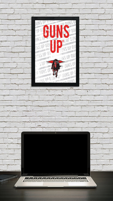Limited Edition Texas Tech Red Raiders Guns Up Poster Print Art - 13x19"