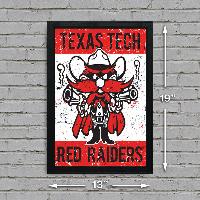 Limited Edition Texas Tech Raider Red Mascot Poster Print Art - 13x19"