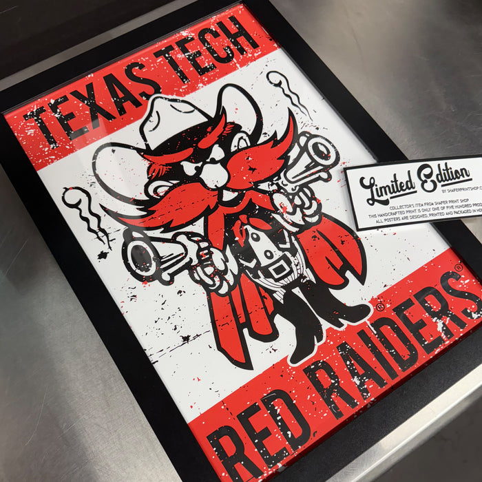 Limited Edition Texas Tech Raider Red Mascot Poster Print Art - 13x19"