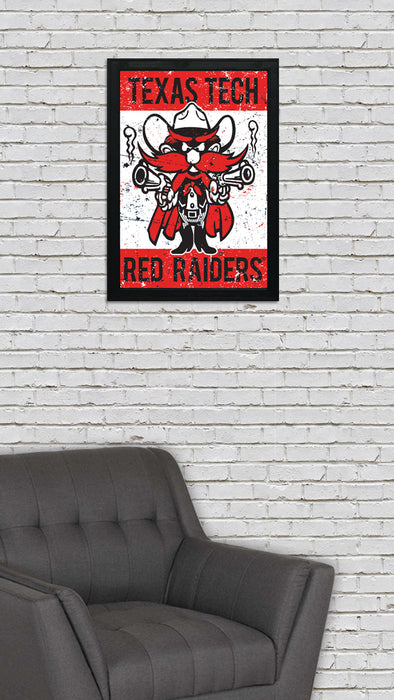 Limited Edition Texas Tech Raider Red Mascot Poster Print Art - 13x19"