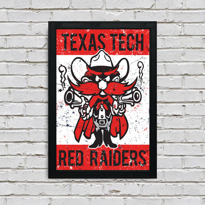 Limited Edition Texas Tech Raider Red Mascot Poster Print Art - 13x19"