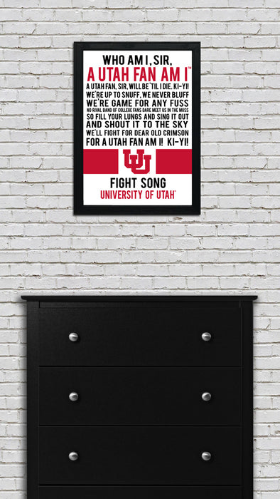 Limited Edition Utah Utes Fight Song Poster Print Art - 13x19"