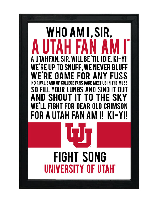 Limited Edition Utah Utes Fight Song Poster Print Art - 13x19"