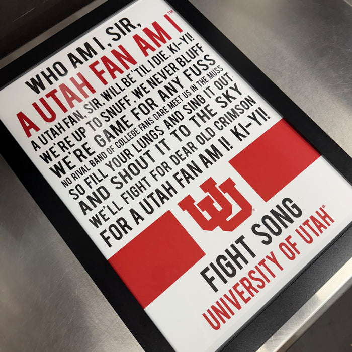 Limited Edition Utah Utes Fight Song Poster Print Art - 13x19"