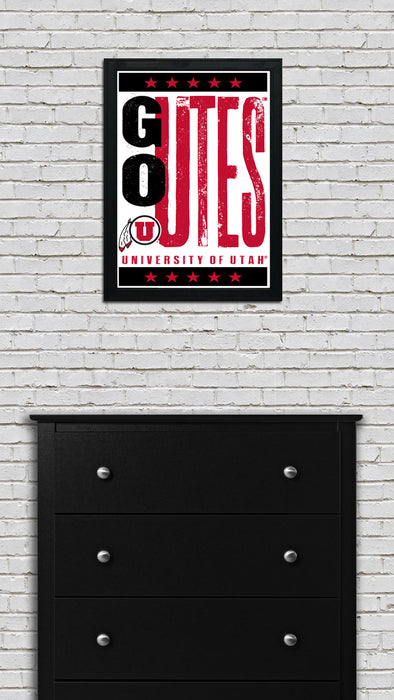 Limited Edition Utah Utes - Go Utes Letterpress Poster Print Art - 13x19"