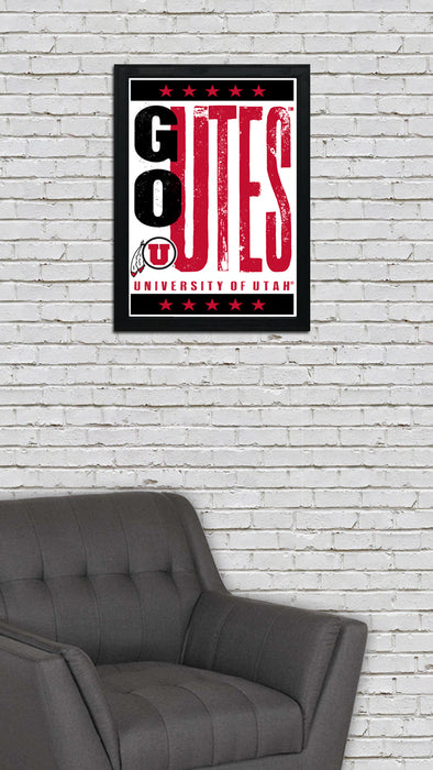 Limited Edition Utah Utes - Go Utes Letterpress Poster Print Art - 13x19"