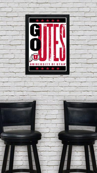 Limited Edition Utah Utes - Go Utes Letterpress Poster Print Art - 13x19"